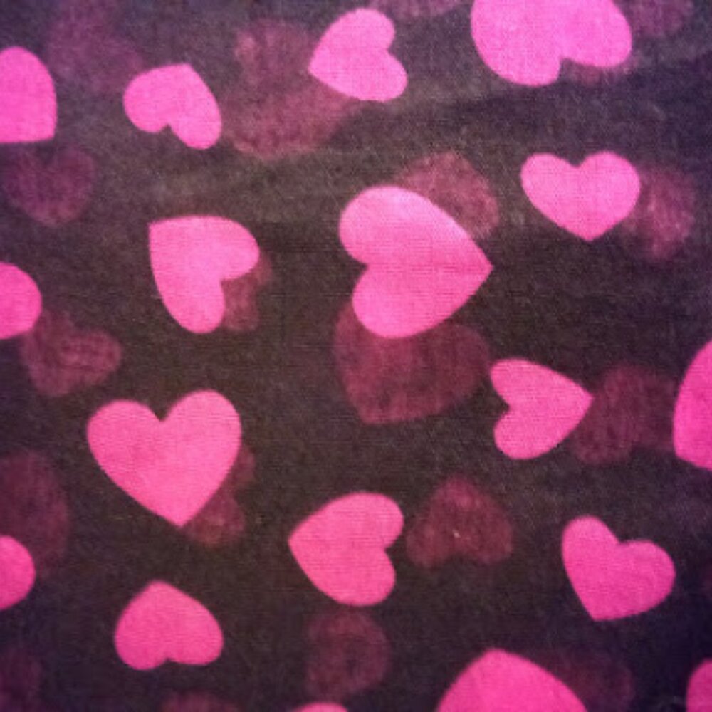 VALENTINE'S DAY! Pink Heart Scarf Against Black Field